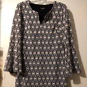 The perfect little black and white dress